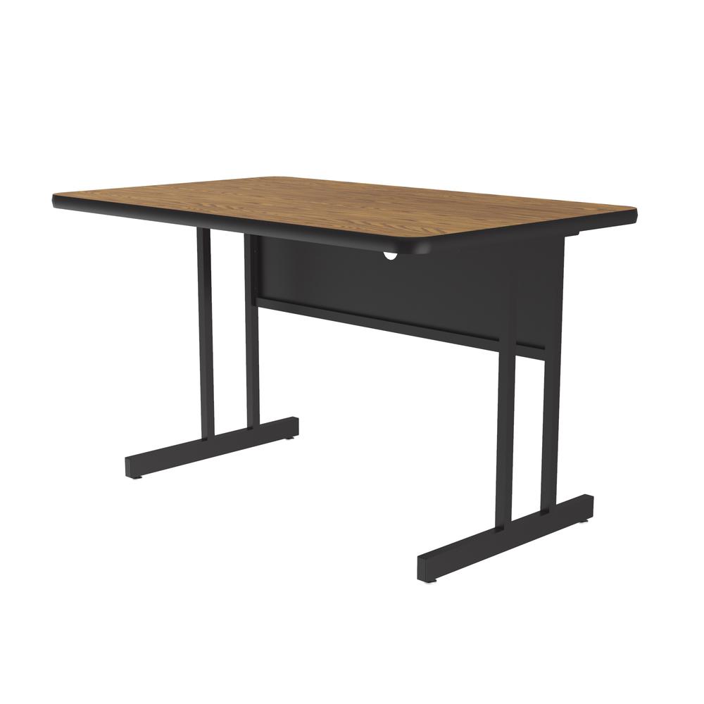Desk Height Commercial Laminate Top Computer/Student Desks 30x48", RECTANGULAR MEDIUM OAK , BLACK. Picture 4