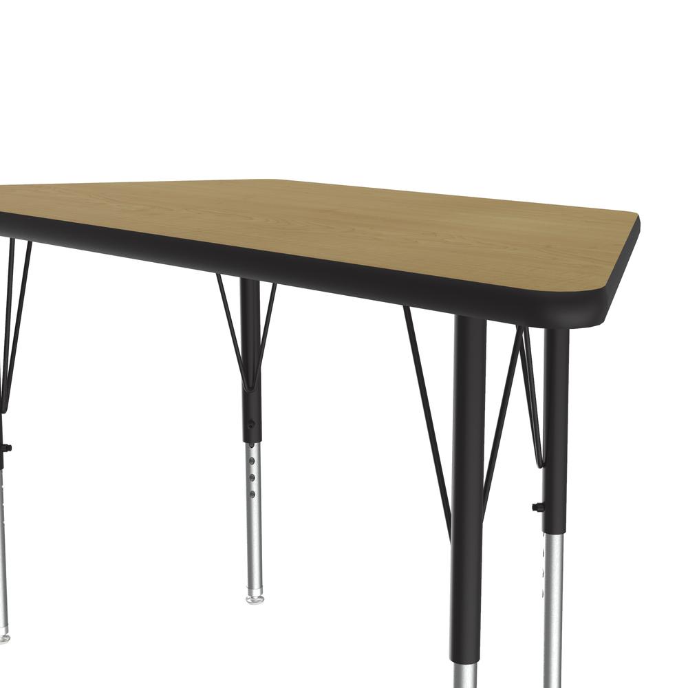 Deluxe High-Pressure Top Activity Tables, 24x48" TRAPEZOID, FUSION MAPLE BLACK/CHROME. Picture 7