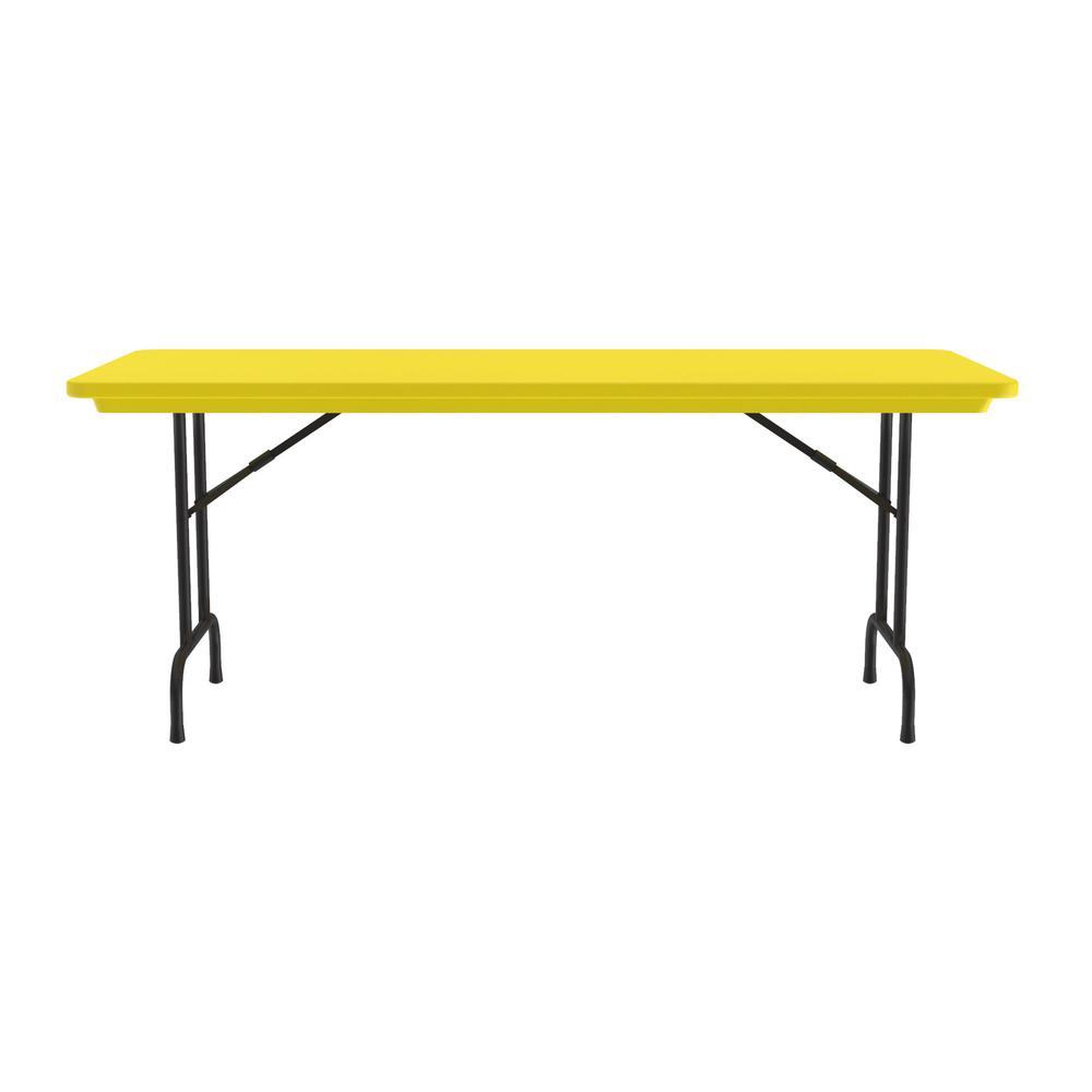 Commercial Blow-Molded Plastic Folding Table 30x60" RECTANGULAR, YELLOW, BLACK. Picture 3