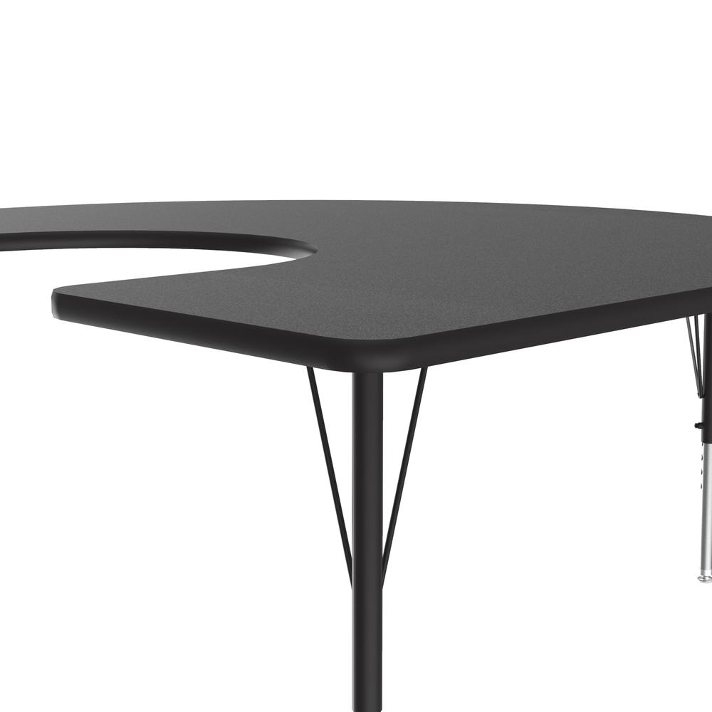 Commercial Laminate Top Activity Tables, 60x66" HORSESHOE BLACK GRANITE, BLACK/CHROME. Picture 3