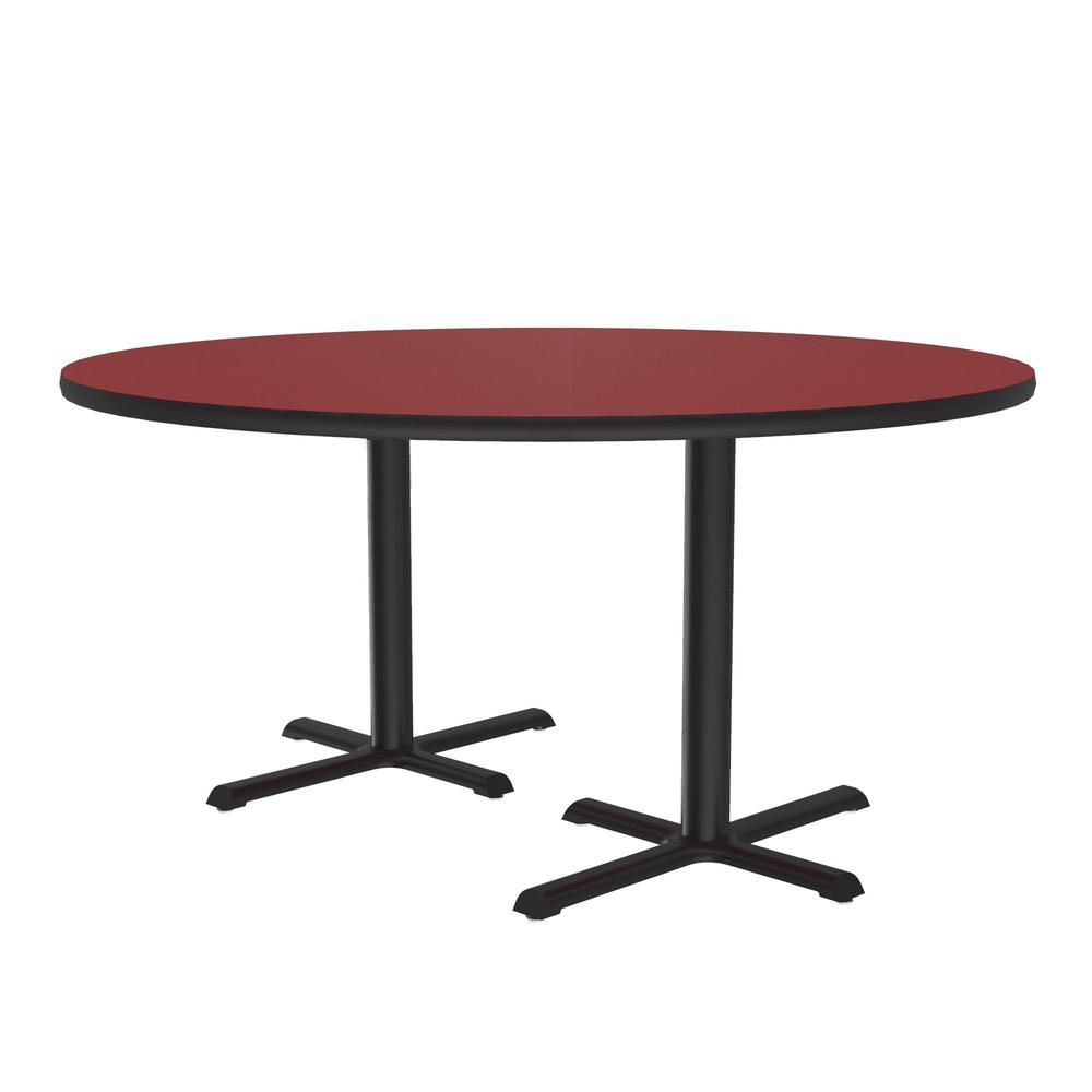 Table Height Deluxe High-Pressure Café and Breakroom Table 60x60", ROUND RED BLACK. Picture 1