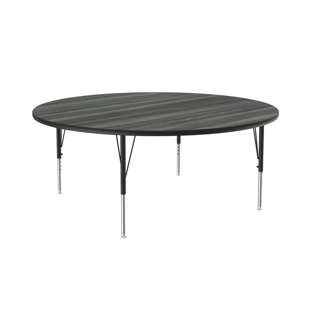 Deluxe High-Pressure Top Activity Tables, 60x60" ROUND, NEW ENGLAND DRIFTWOOD BLACK/CHROME. Picture 7