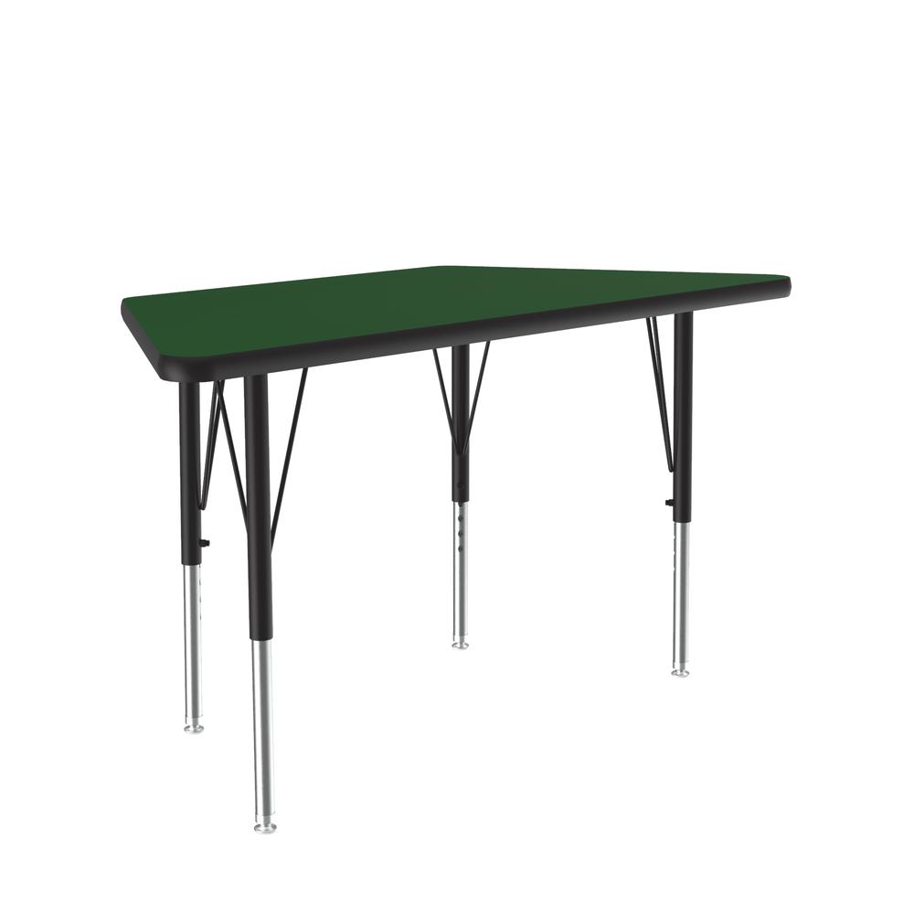 Deluxe High-Pressure Top Activity Tables, 24x48", TRAPEZOID, GREEN BLACK/CHROME. Picture 8