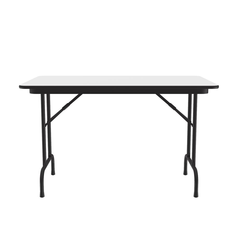 Deluxe High Pressure Top Folding Table 30x48" RECTANGULAR WHITE, BLACK. Picture 2