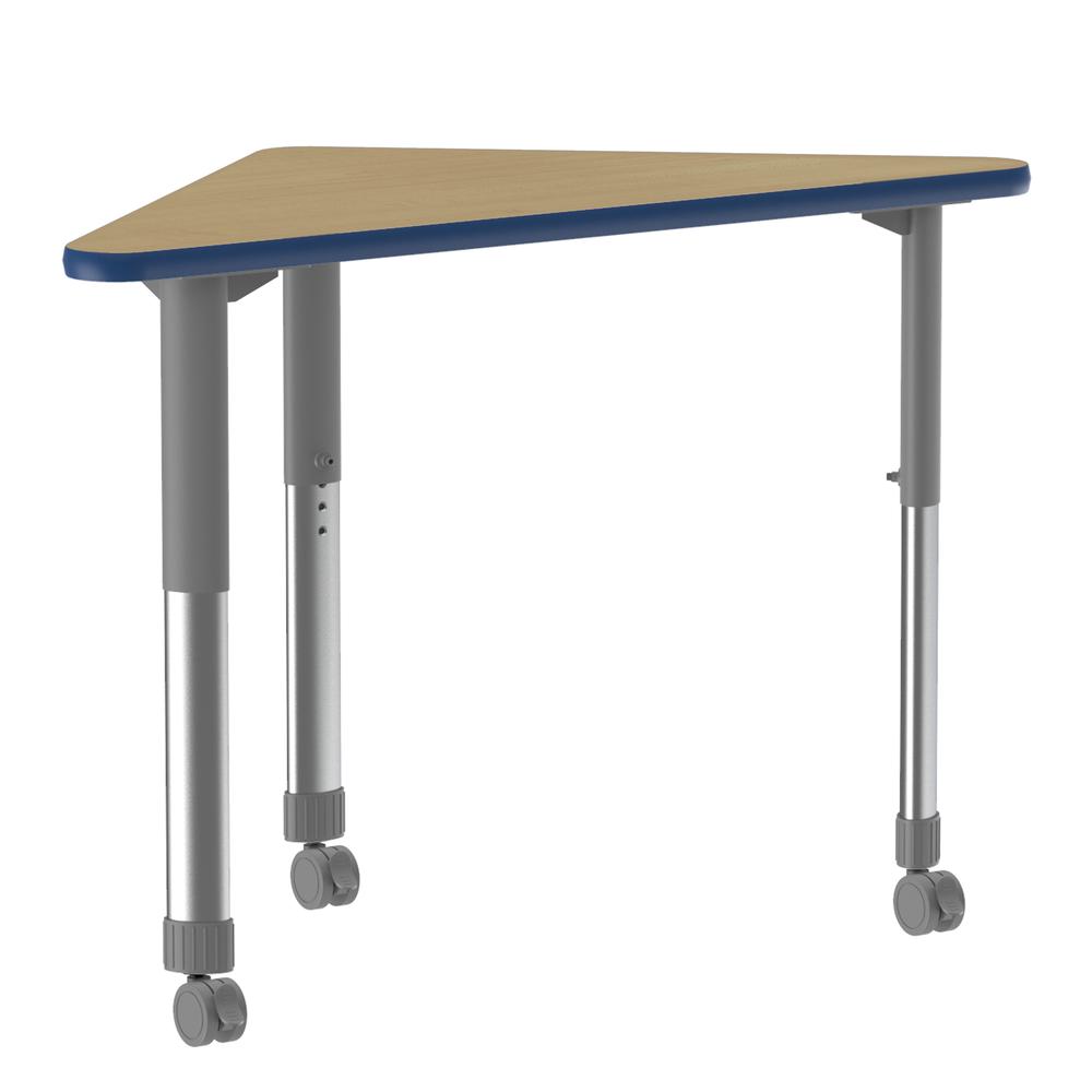 Deluxe High Pressure Collaborative Desk with Casters, 41x23", WING, FUSION MAPLE GRAY/CHROME. Picture 1