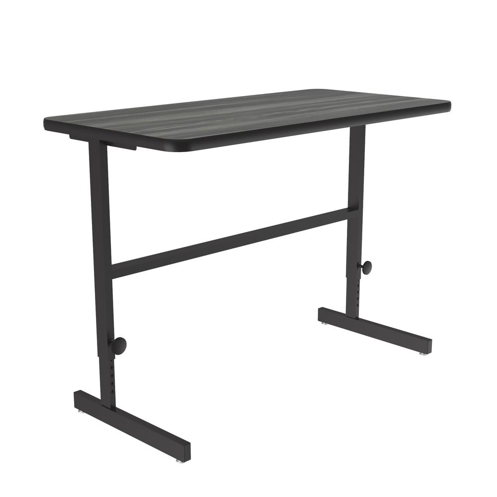 Deluxe High-Pressure Laminate Top Adjustable Standing  Height Work Station 24x48", RECTANGULAR, NEW ENGLAND DRIFTWOOD BLACK. Picture 1