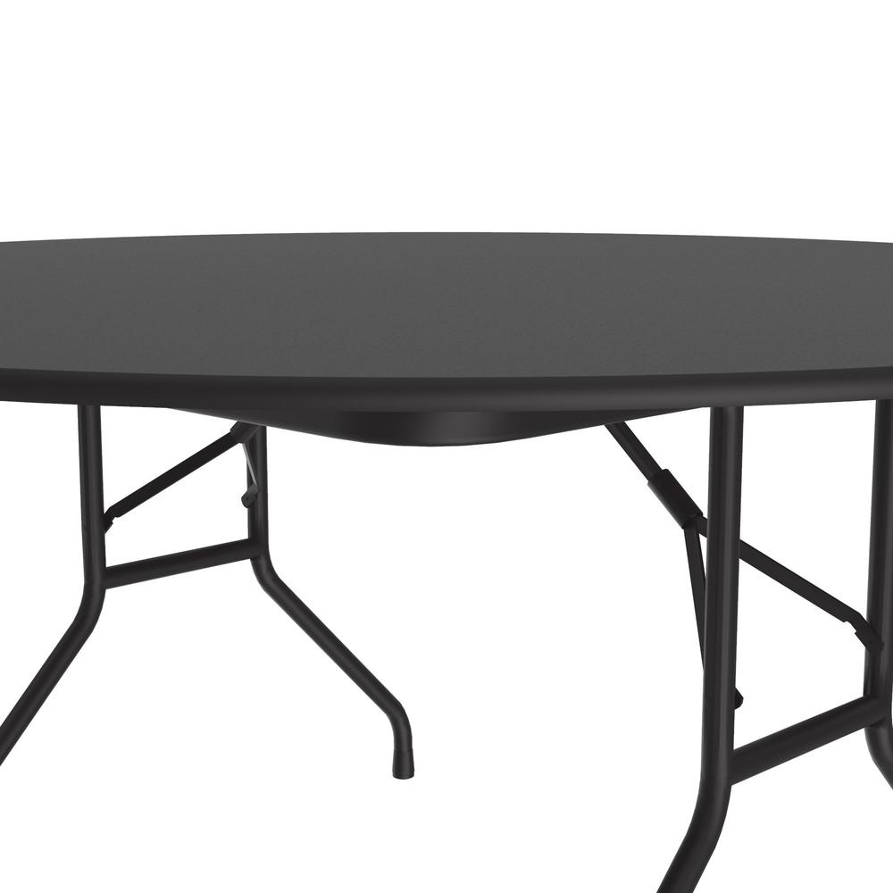 Deluxe High Pressure Top Folding Table 60x60", ROUND BLACK GRANITE, BLACK. Picture 8