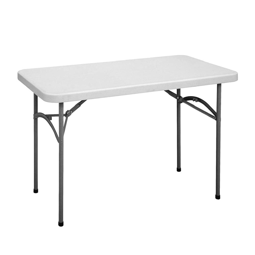 Economy Blow-Molded Plastic Folding Table 24x48", RECTANGULAR, GRAY GRANITE, CHARCOAL. Picture 2