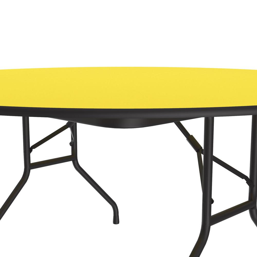 Deluxe High Pressure Top Folding Table 60x60" ROUND YELLOW, BLACK. Picture 5