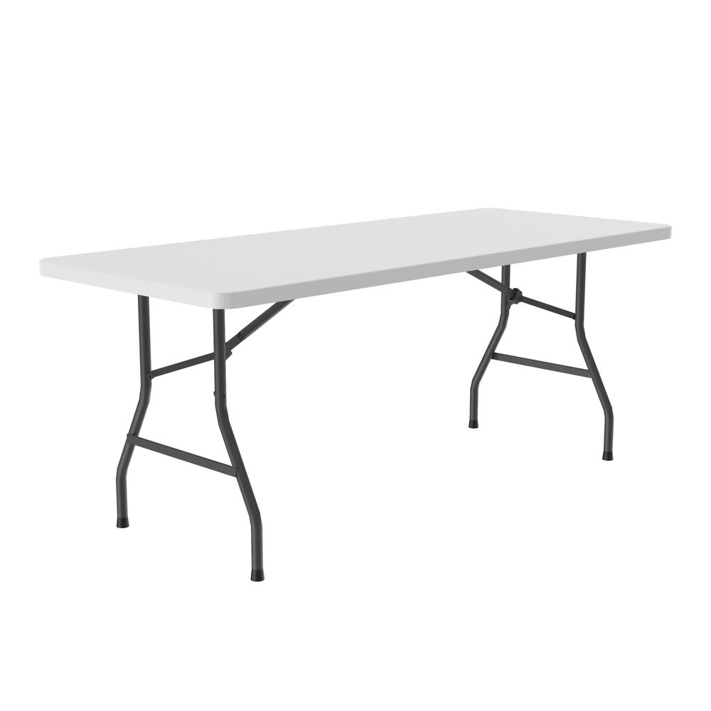 Economy Blow-Molded Plastic Folding Table, 30x96" RECTANGULAR GRAY GRANITE, CHARCOAL. Picture 9