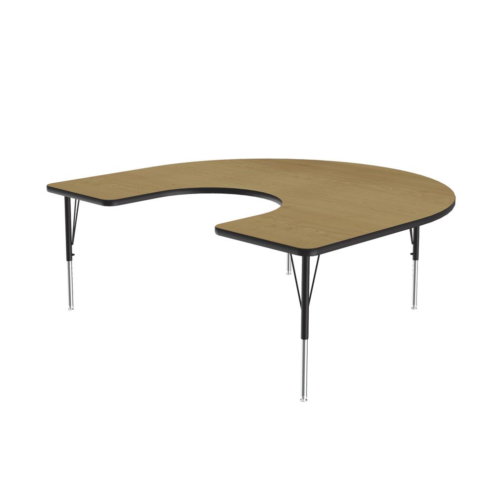 Deluxe High-Pressure Top Activity Tables 60x66" HORSESHOE, FUSION MAPLE BLACK/CHROME. Picture 2
