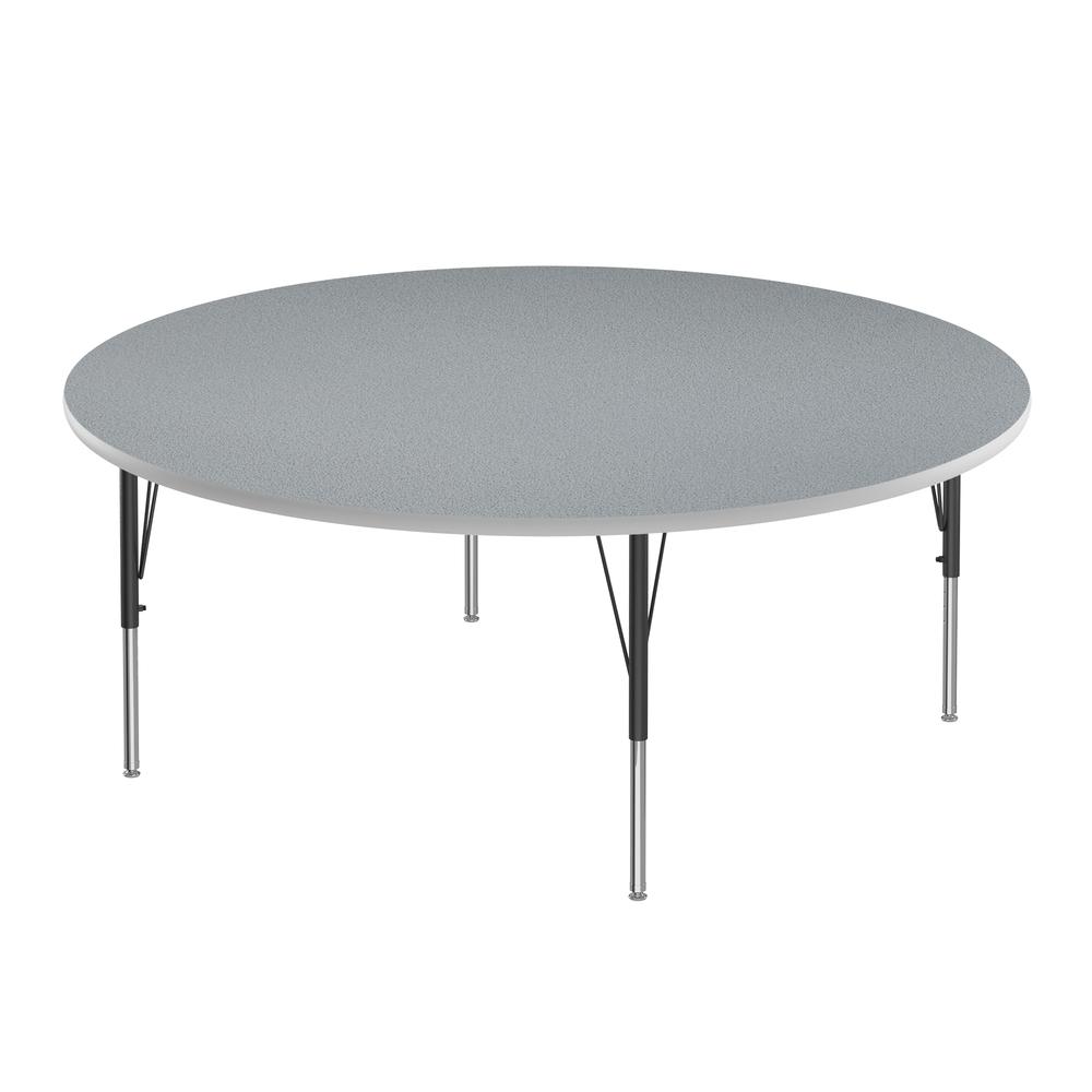 Deluxe High-Pressure Top Activity Tables 60x60" ROUND, GRAY GRANITE BLACK/CHROME. Picture 1