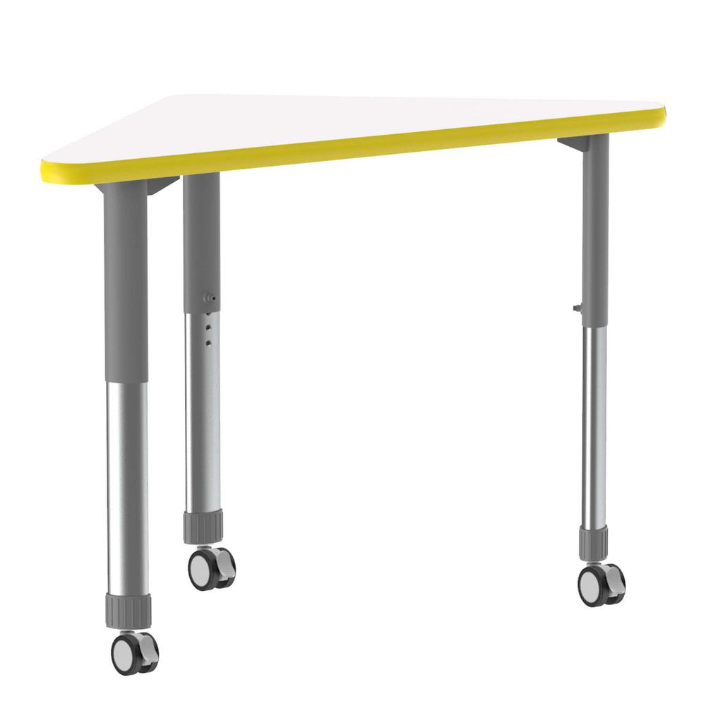Markerboard-Dry Erase High Pressure Collaborative Desk with Casters, 41x23", WING, FROSTY WHITE GRAY/CHROME. Picture 1