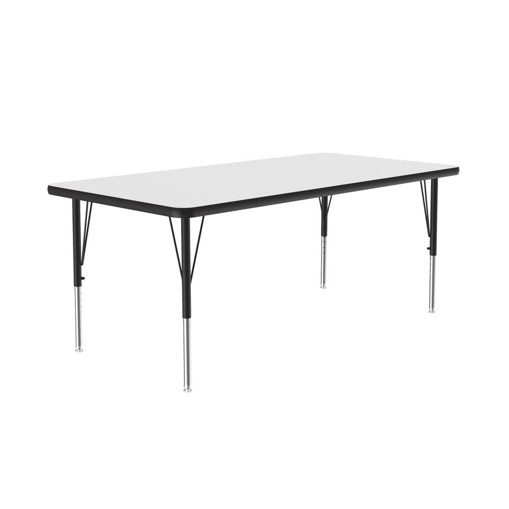 Deluxe High-Pressure Top Activity Tables 30x60", RECTANGULAR, WHITE, BLACK/CHROME. Picture 2