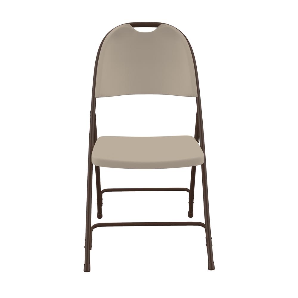 Injection Molded Folding Chair - Mocha Granite, Brown Legs - 1 Each. Picture 5