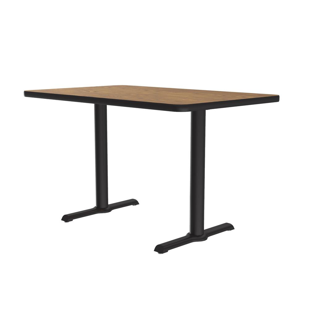 Table Height Thermal Fused Laminate Café and Breakroom Table, 30x48", RECTANGULAR, MEDIUM OAK, BLACK. Picture 6
