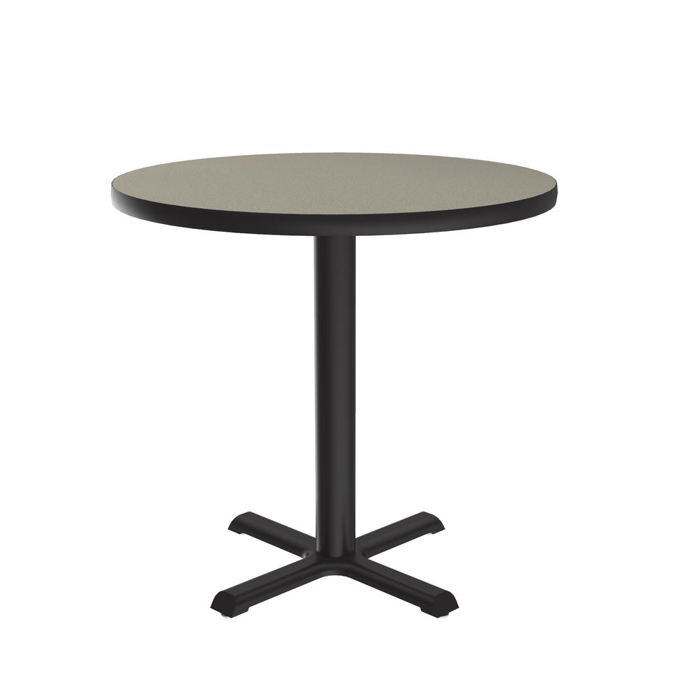 Table Height Deluxe High-Pressure Café and Breakroom Table 24x24", ROUND SAVANNAH SAND, BLACK. Picture 1