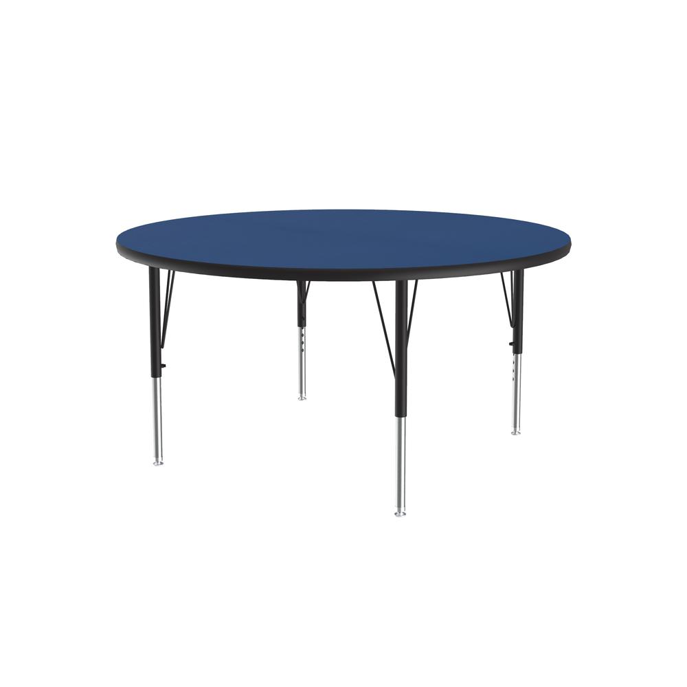 Deluxe High-Pressure Top Activity Tables, 42x42", ROUND, BLUE, BLACK/CHROME. Picture 1