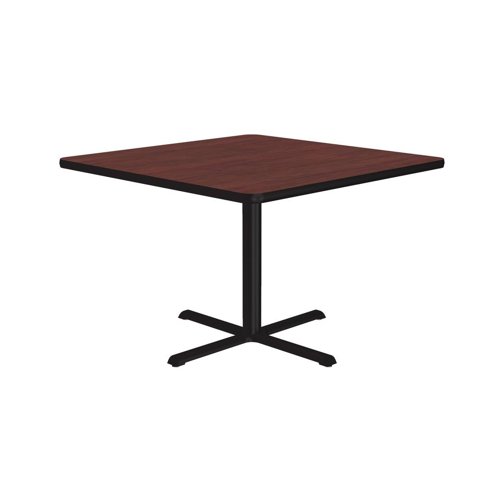 Table Height Deluxe High-Pressure Café and Breakroom Table 42x42", SQUARE, MAHOGANY, BLACK. Picture 6