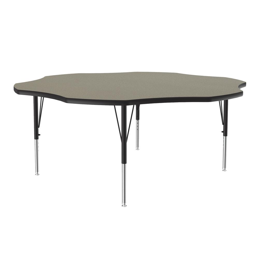 Deluxe High-Pressure Top Activity Tables 60x60" FLOWER, SAVANNAH SAND, BLACK/CHROME. Picture 8