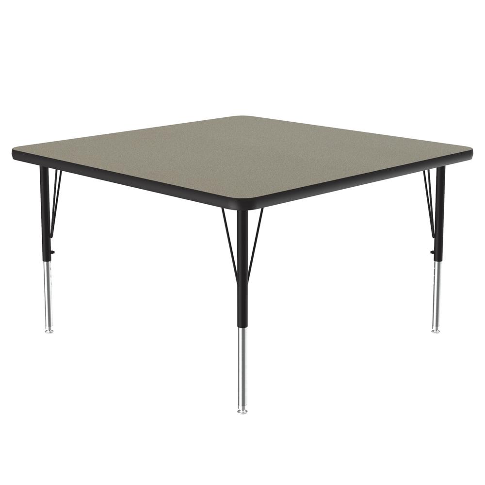 Deluxe High-Pressure Top Activity Tables 48x48" SQUARE, SAVANNAH SAND, BLACK/CHROME. Picture 6