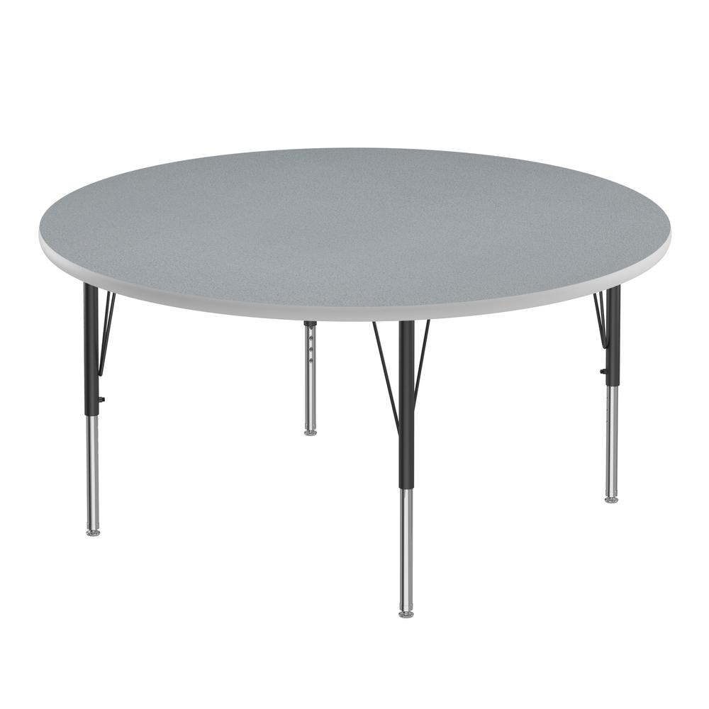 Commercial Laminate Top Activity Tables, 48x48", ROUND, GRAY GRANITE BLACK/CHROME. Picture 1