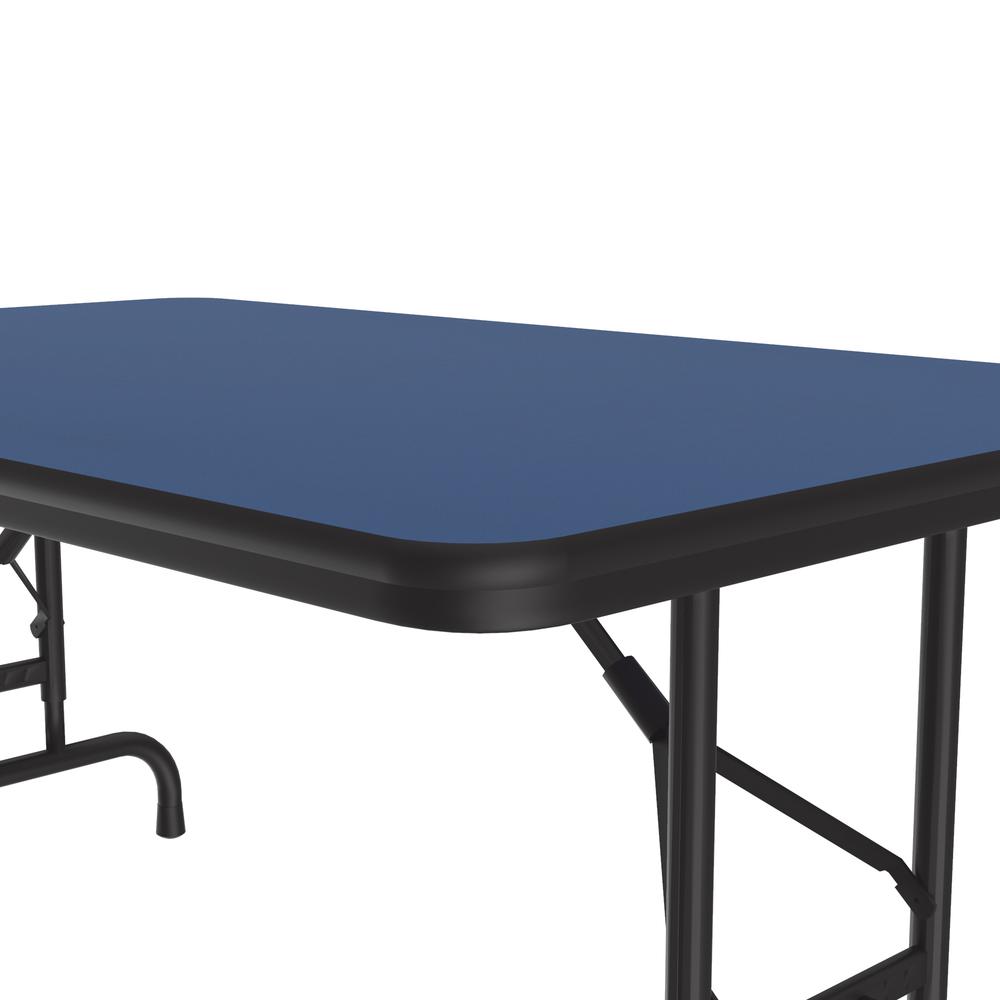 Adjustable Height High Pressure Top Folding Table 30x48", RECTANGULAR, BLUE BLACK. Picture 3