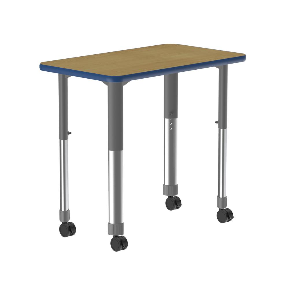 Deluxe High Pressure Collaborative Desk with Casters 34x20" RECTANGULAR, FUSION MAPLE, GRAY/CHROME. Picture 1