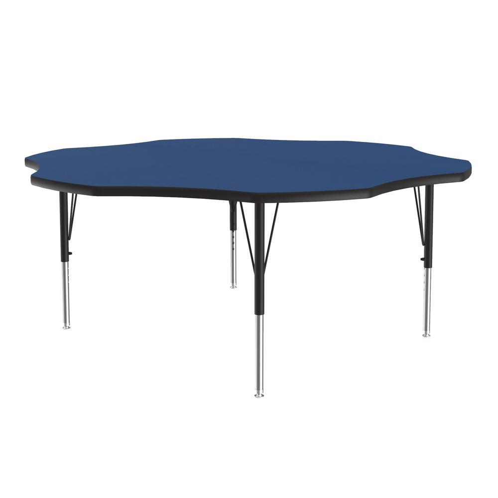 Deluxe High-Pressure Top Activity Tables, 60x60", FLOWER, BLUE BLACK/CHROME. Picture 4