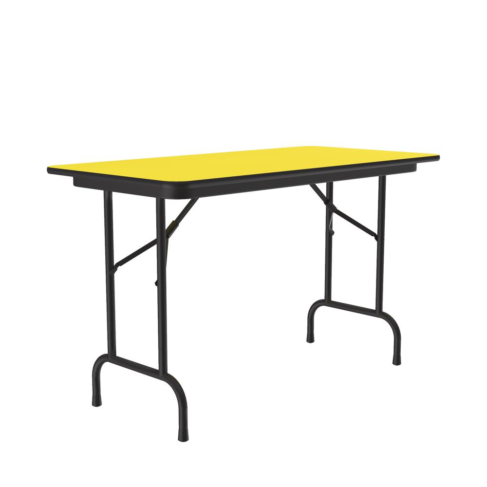Deluxe High Pressure Top Folding Table 24x48", RECTANGULAR, YELLOW BLACK. Picture 1