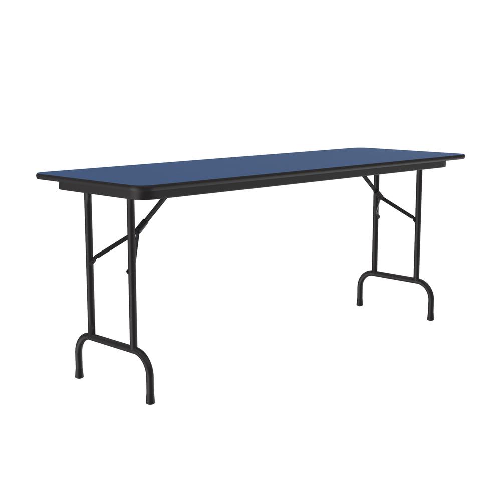 Deluxe High Pressure Top Folding Table 24x60" RECTANGULAR BLUE, BLACK. Picture 8