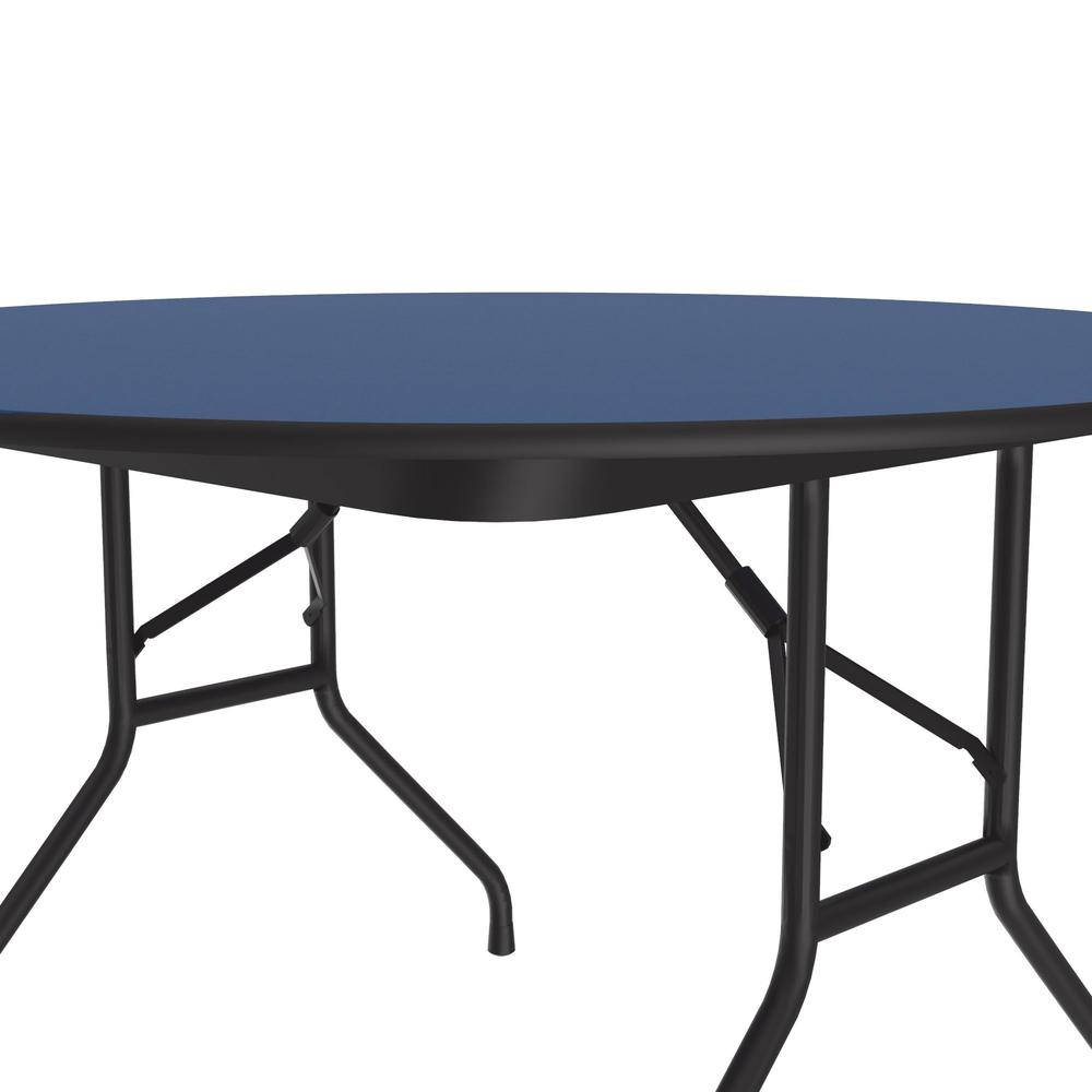 Deluxe High Pressure Top Folding Table 48x48", ROUND BLUE, BLACK. Picture 5