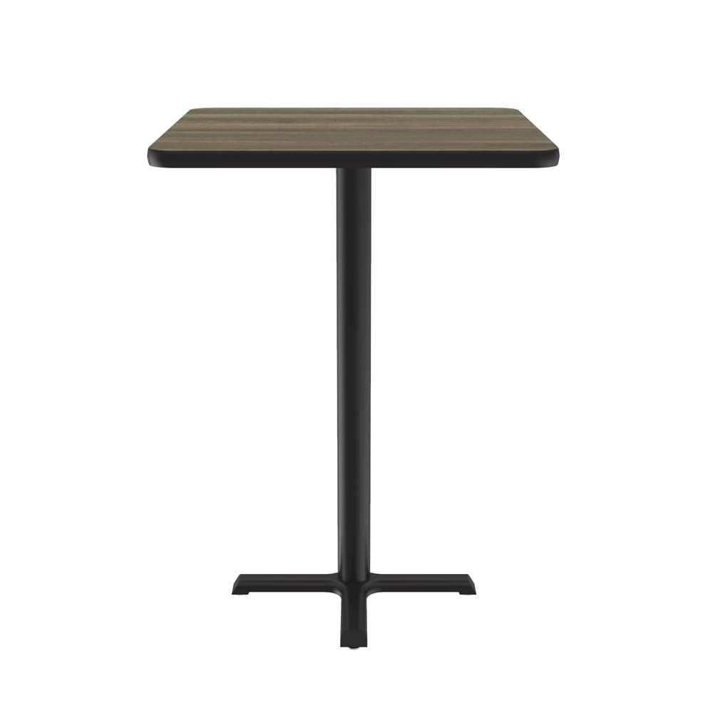 Bar Stool/Standing Height Deluxe High-Pressure Café and Breakroom Table 30x30, SQUARE COLONIAL HICKORY, BLACK. Picture 5