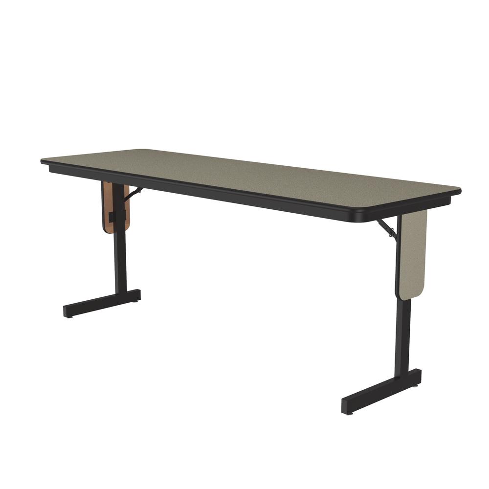 Deluxe High-Pressure Folding Seminar Table with Panel Leg 24x60", RECTANGULAR, MONTANA GRANITE BLACK. Picture 1