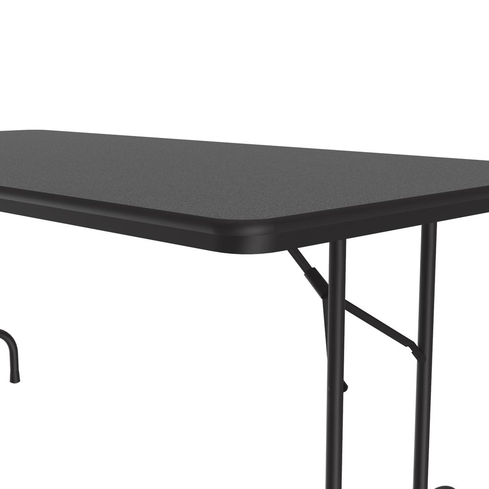 Econoline Melamine Top Folding Table, 36x96" RECTANGULAR BLACK GRANITE, BLACK. Picture 3