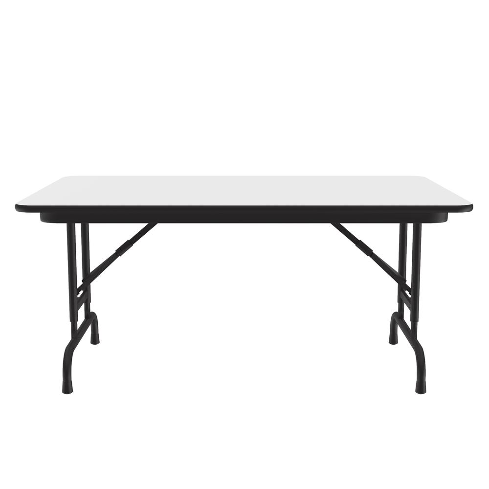 Adjustable Height High Pressure Top Folding Table, 30x48", RECTANGULAR, WHITE, BLACK. Picture 3