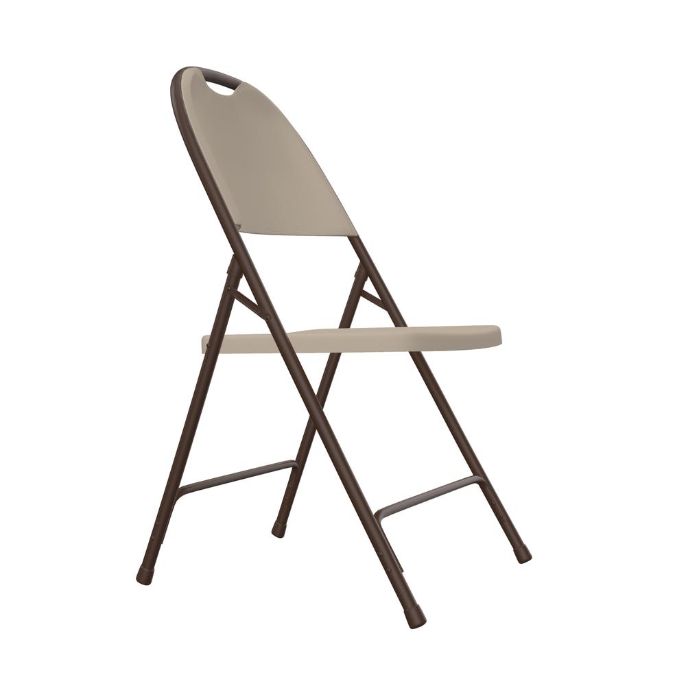 Injection Molded Folding Chair - Mocha Granite, Brown Legs - 1 Each. Picture 3