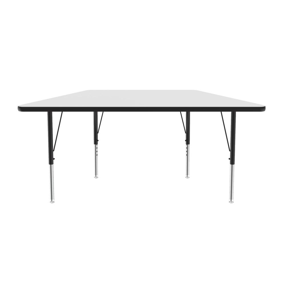 Deluxe High-Pressure Top Activity Tables 30x60" TRAPEZOID, WHITE BLACK/CHROME. Picture 7