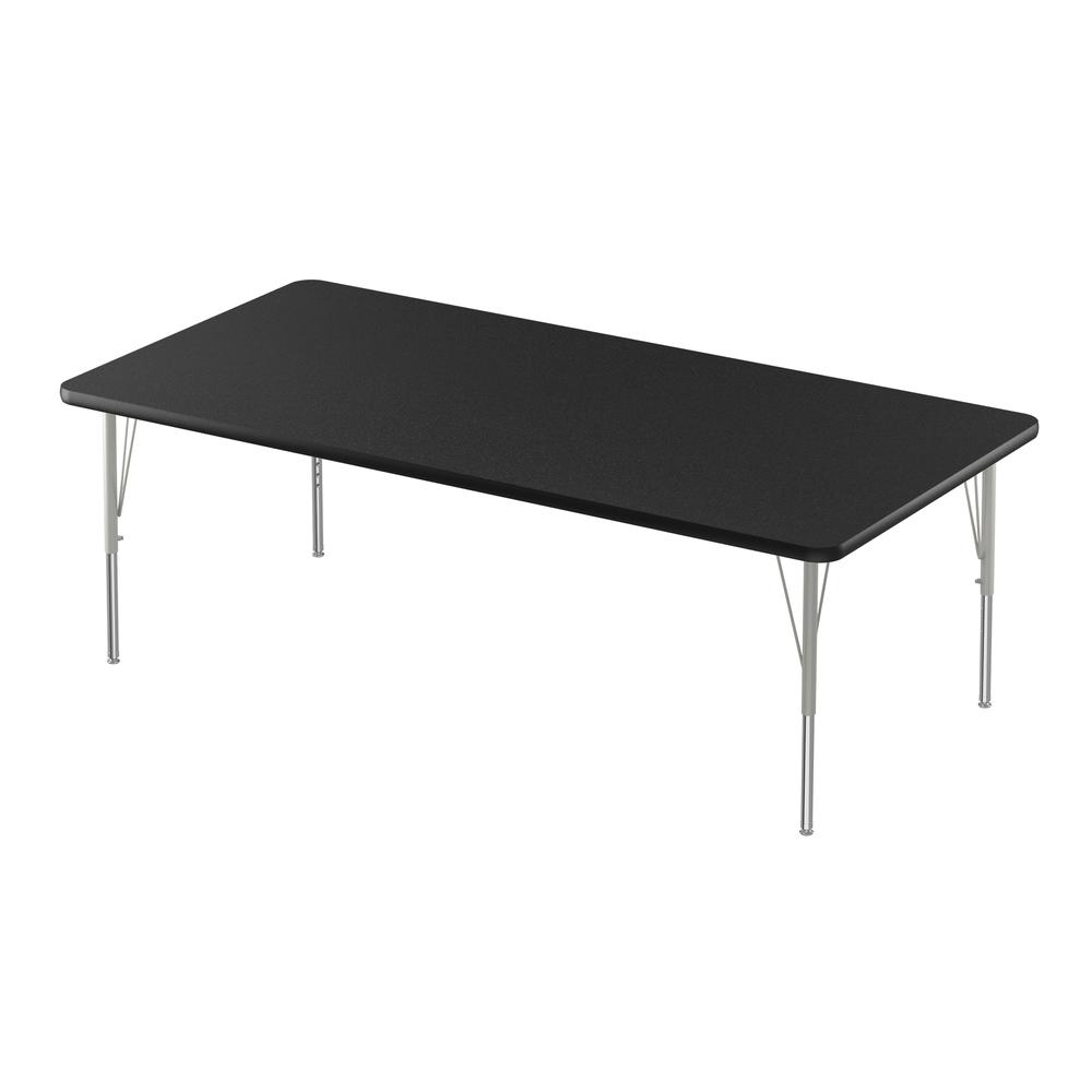 Deluxe High-Pressure Top Activity Tables 36x60", RECTANGULAR BLACK GRANITE, SILVER MIST. Picture 1