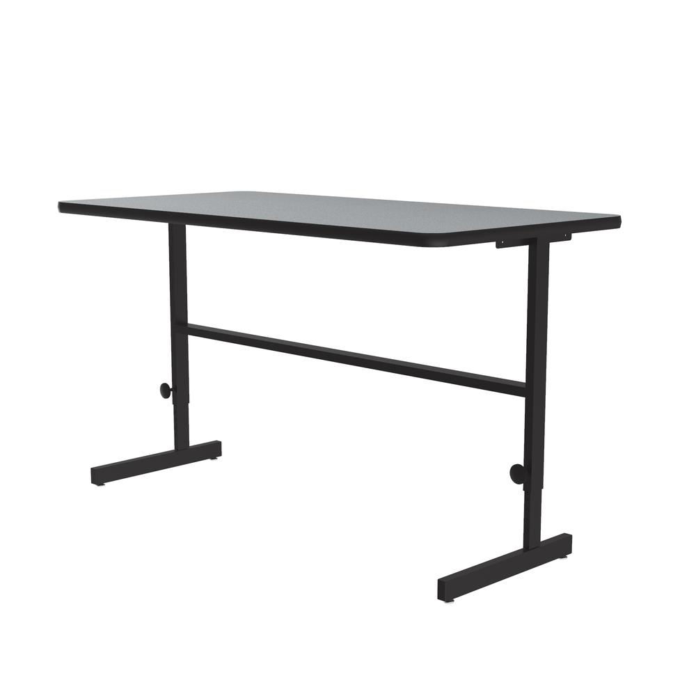 Commercial Laminate Top Adjustable Standing  Height Work Station 30x60" RECTANGULAR, GRAY GRANITE, BLACK. Picture 4
