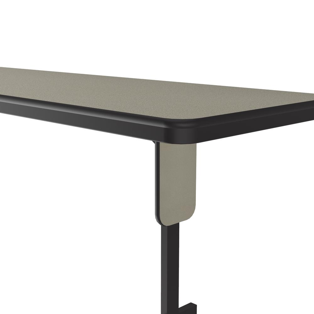 Deluxe High-Pressure Folding Seminar Table with Panel Leg 24x96", RECTANGULAR SAVANNAH SAND BLACK. Picture 4
