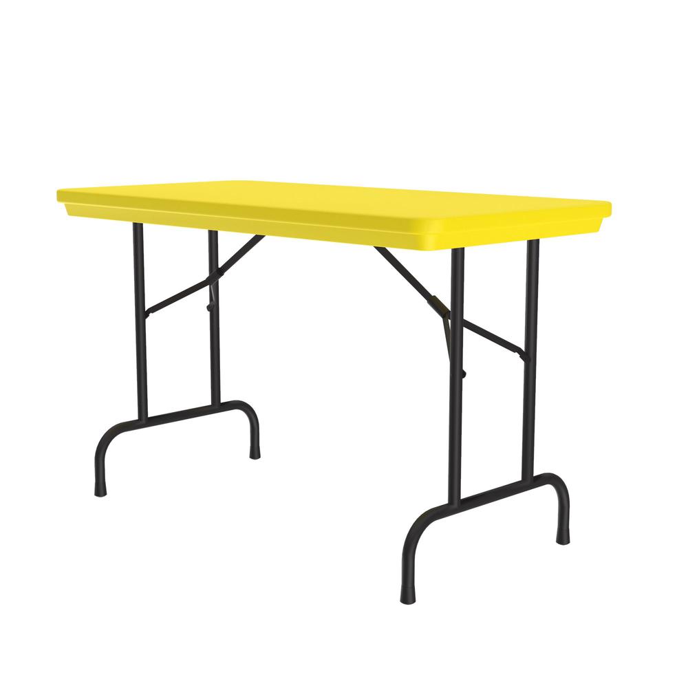 Commercial Blow-Molded Plastic Folding Table 24x48", RECTANGULAR, YELLOW BLACK. Picture 8