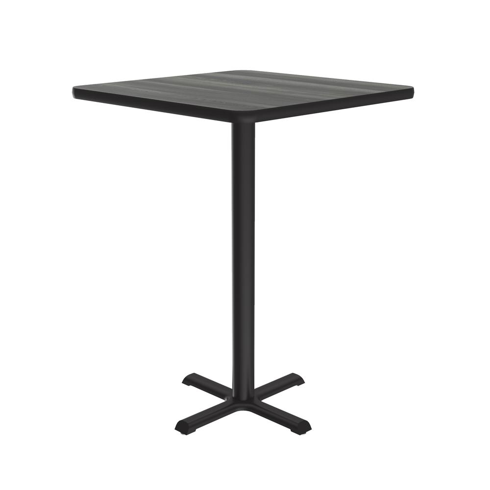 Bar Stool/Standing Height Deluxe High-Pressure Café and Breakroom Table 30x30, SQUARE, NEW ENGLAND DRIFTWOOD, BLACK. Picture 1