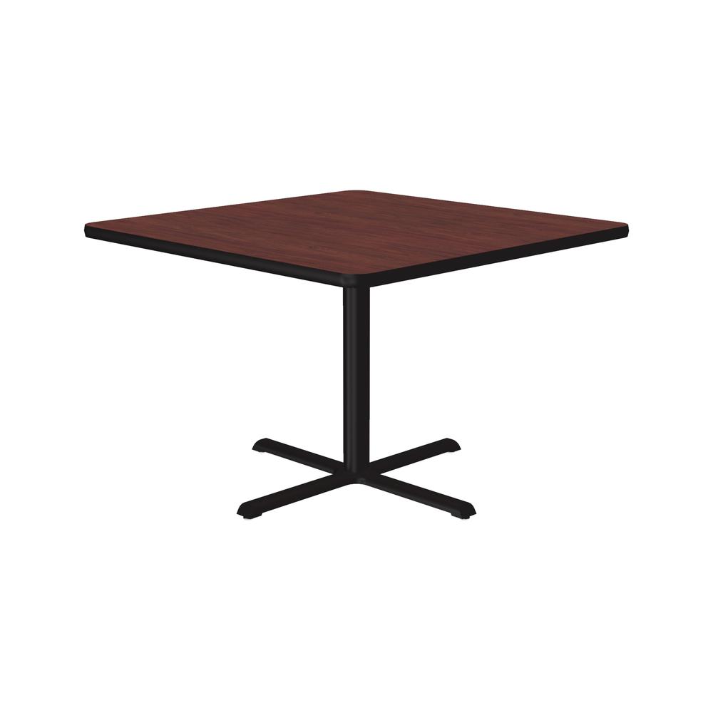 Table Height Deluxe High-Pressure Café and Breakroom Table 42x42", SQUARE, MAHOGANY, BLACK. Picture 1