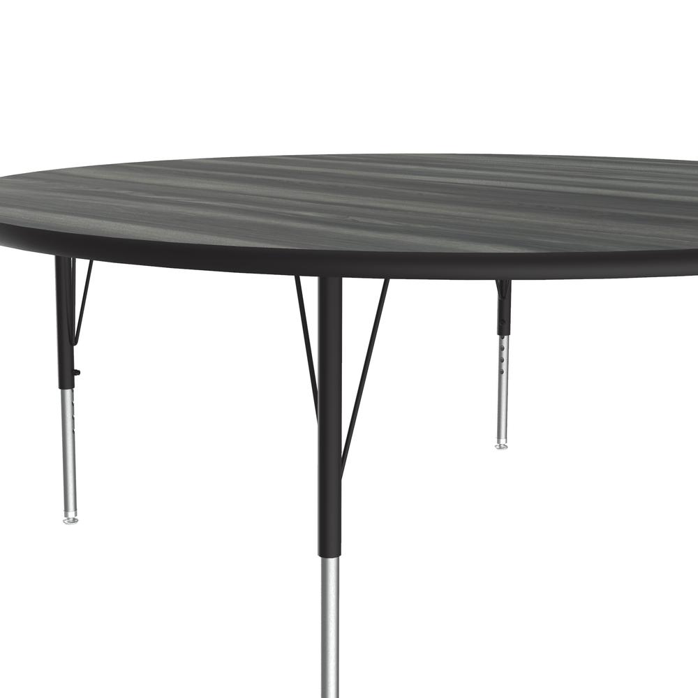 Deluxe High-Pressure Top Activity Tables, 60x60" ROUND, NEW ENGLAND DRIFTWOOD BLACK/CHROME. Picture 2