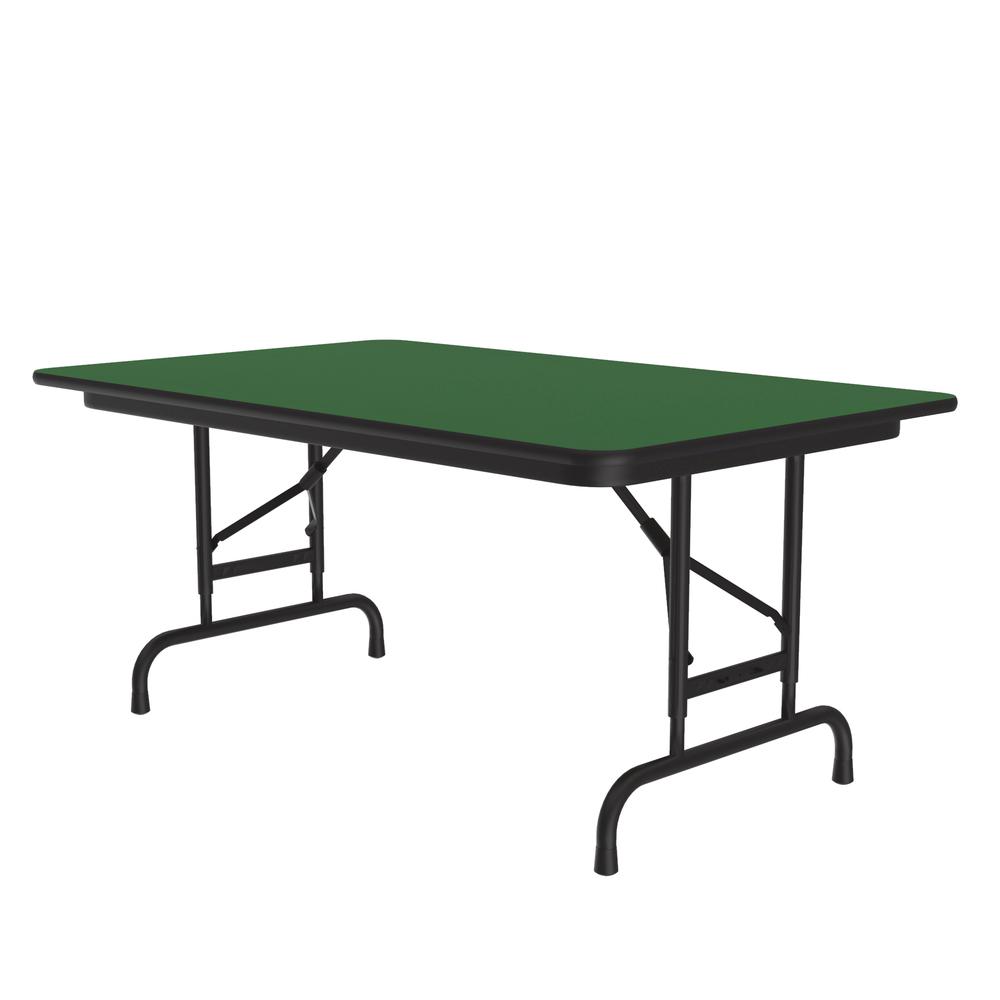 Adjustable Height High Pressure Top Folding Table, 30x48" RECTANGULAR, GREEN BLACK. Picture 3