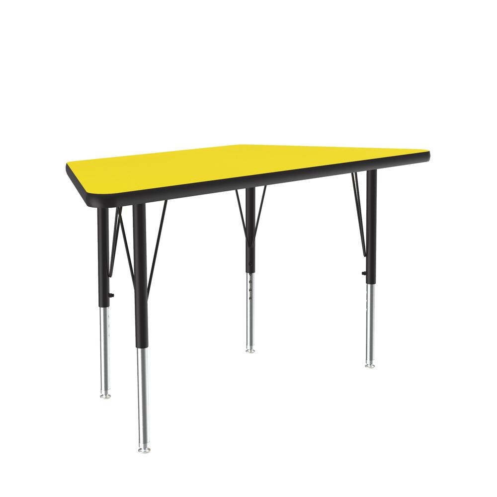 Deluxe High-Pressure Top Activity Tables 24x48", TRAPEZOID, YELLOW  BLACK/CHROME. Picture 9