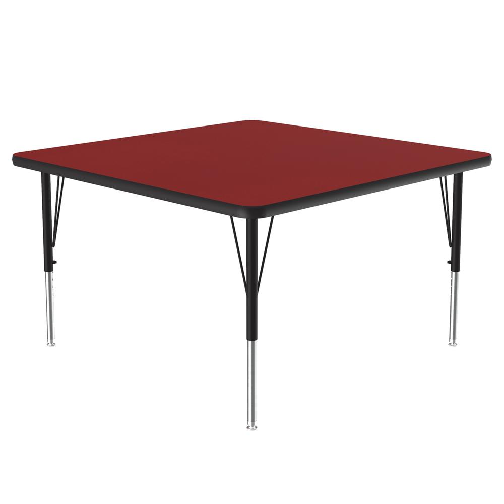 Deluxe High-Pressure Top Activity Tables, 48x48" SQUARE RED, BLACK/CHROME. Picture 3