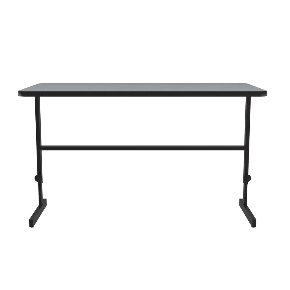 Deluxe High-Pressure Laminate Top Adjustable Standing  Height Work Station, 30x60", RECTANGULAR, GRAY GRANITE BLACK. Picture 2