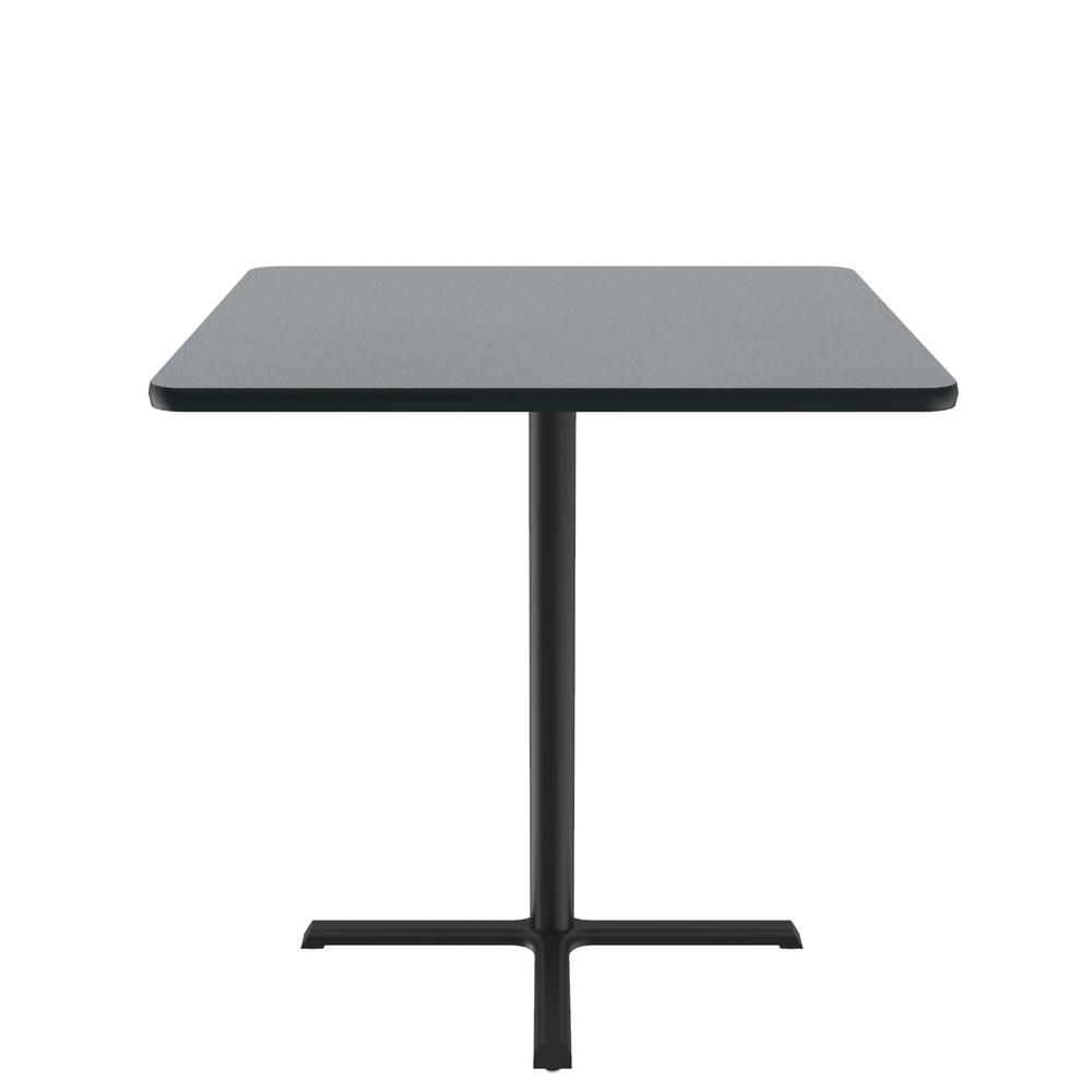 Bar Stool/Standing Height Deluxe High-Pressure Café and Breakroom Table 36x36", SQUARE GRAY GRANITE, BLACK. Picture 2